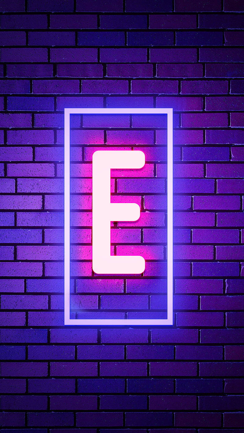 Letter E Neon Light Background