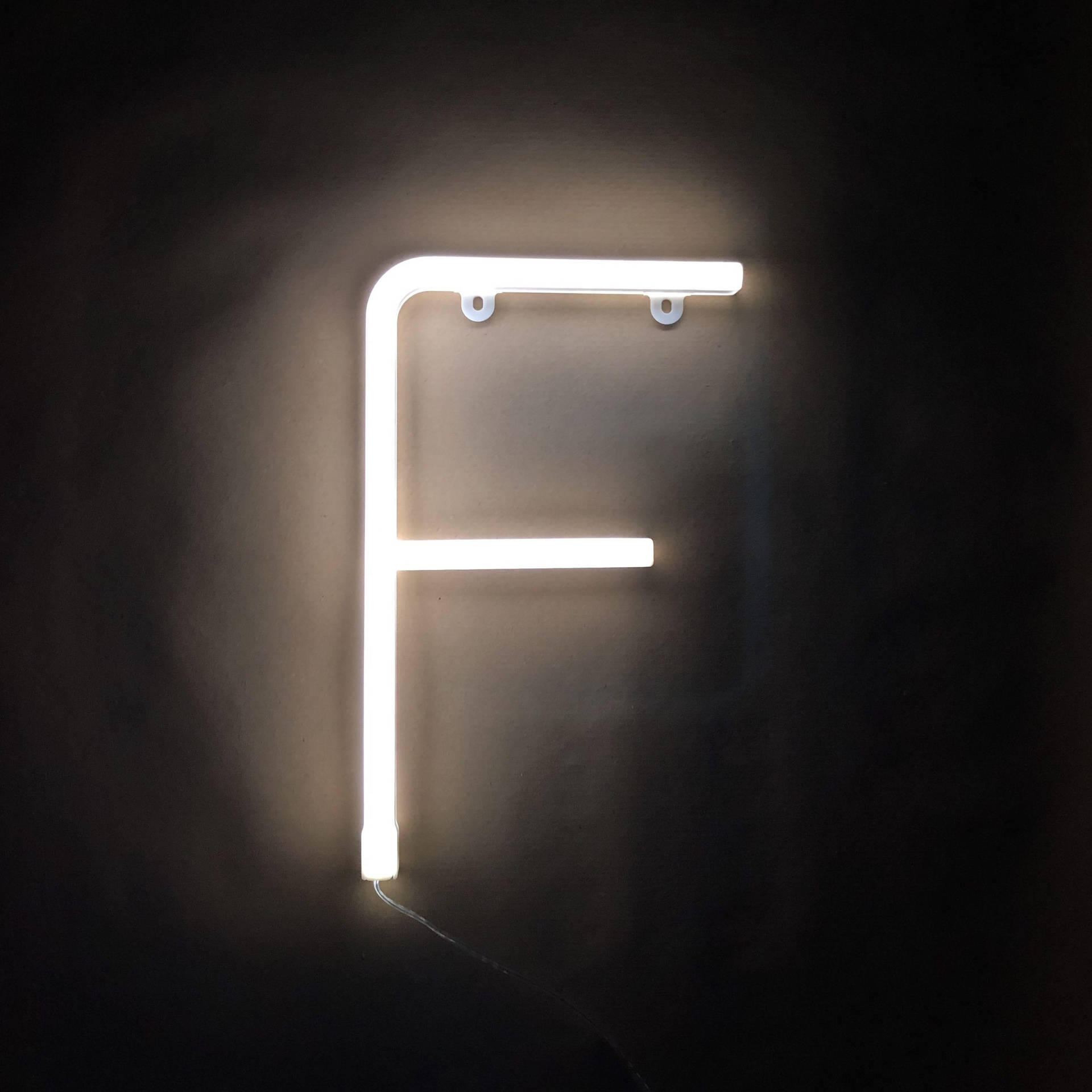 Letter F Neon Lights Background