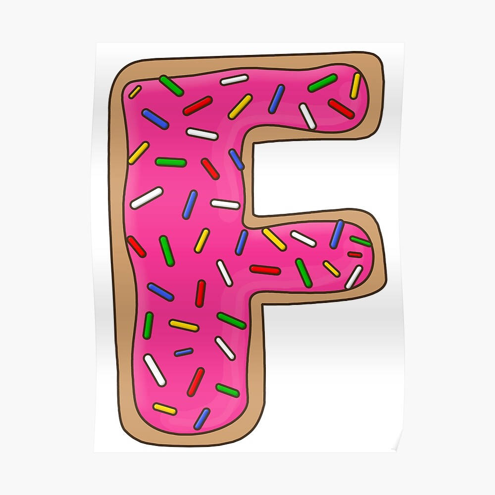 Letter F Pink Donut Background