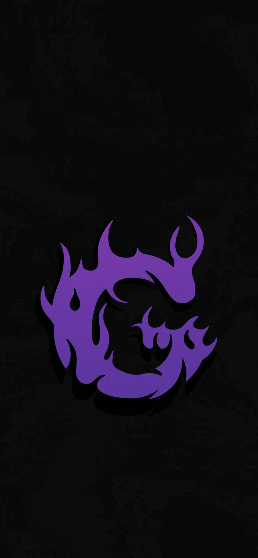 Letter G In Purple Flames Background