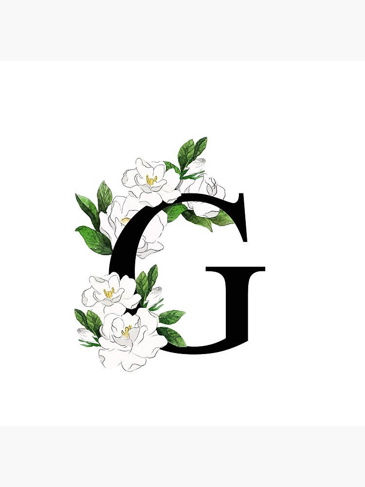 Letter G With White Flowers