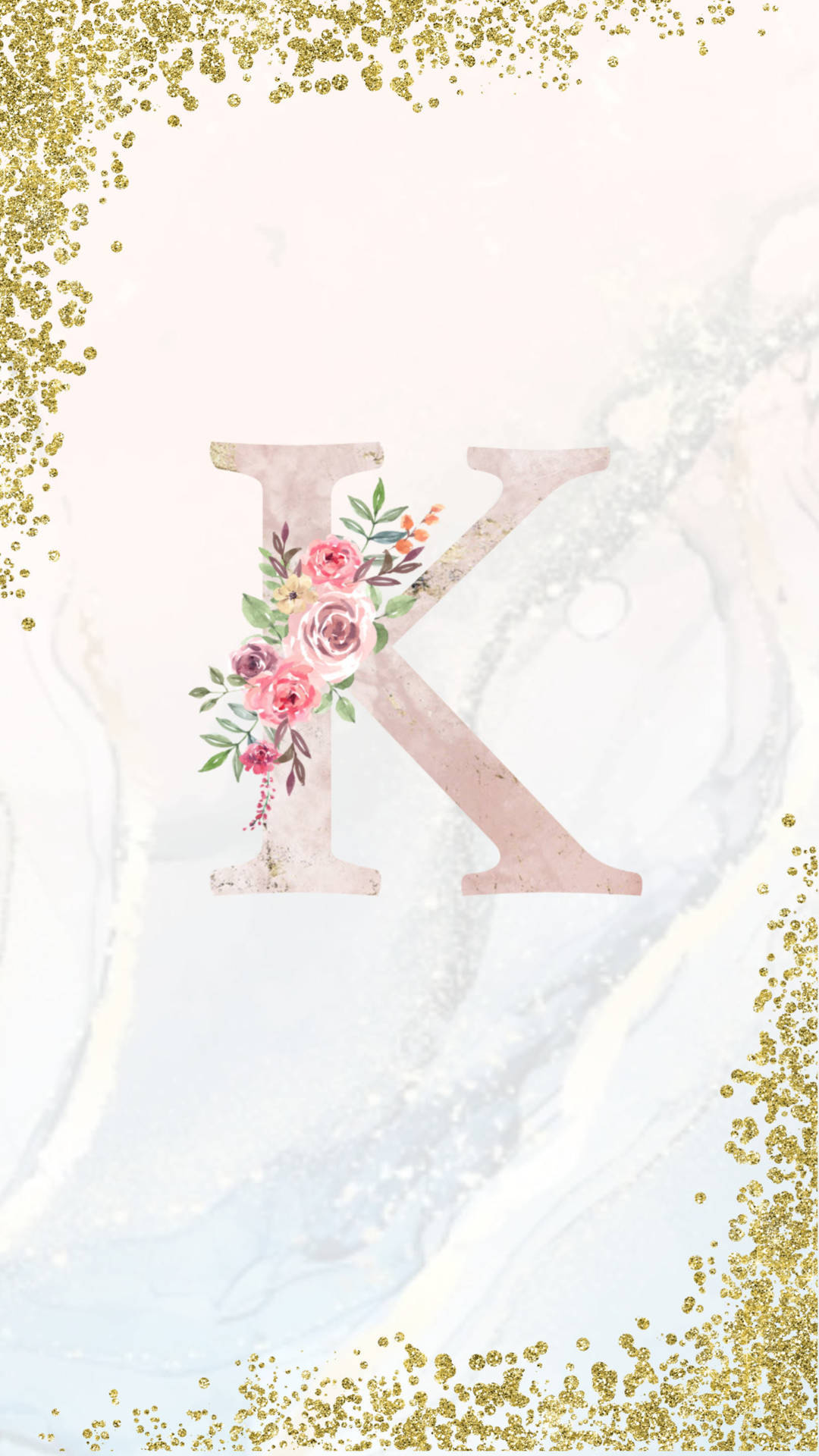 Letter K Glitter Design Background