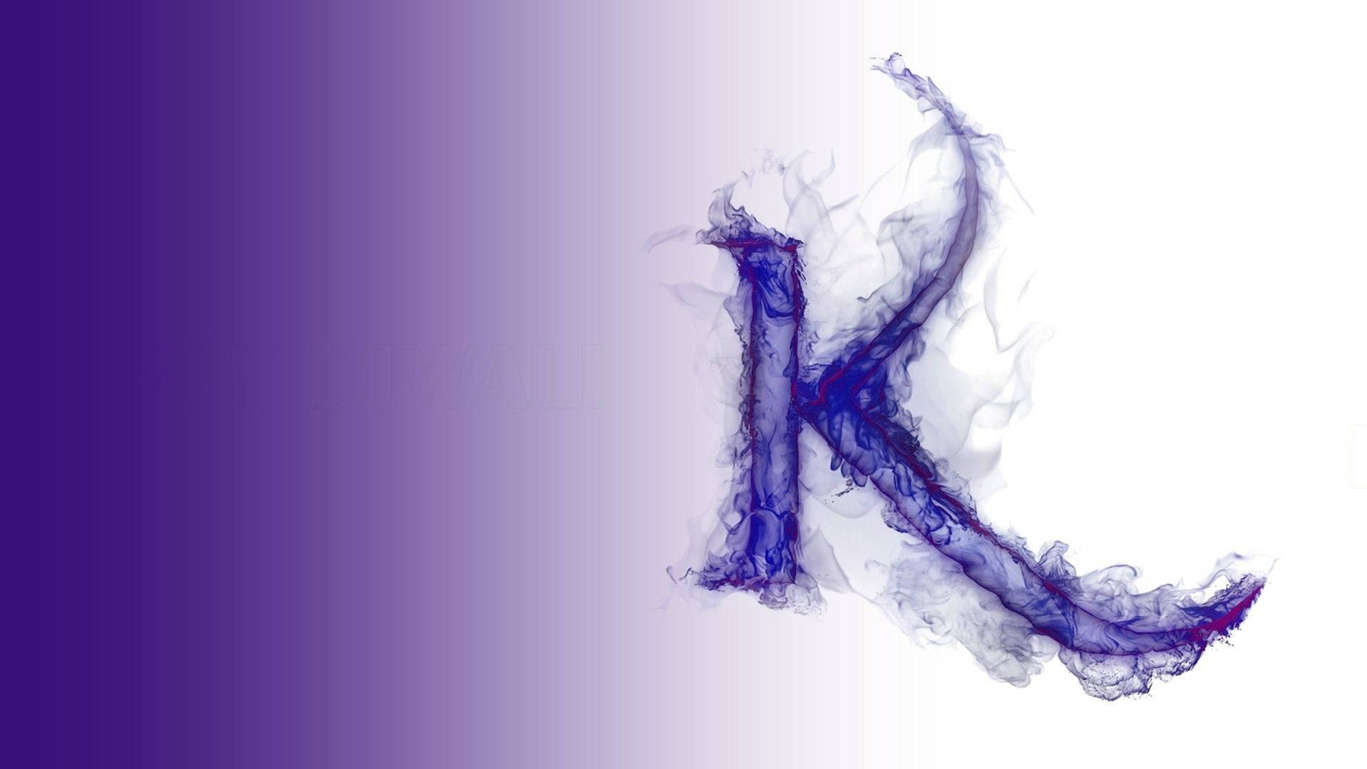 Letter K Purple Smoke Art Background