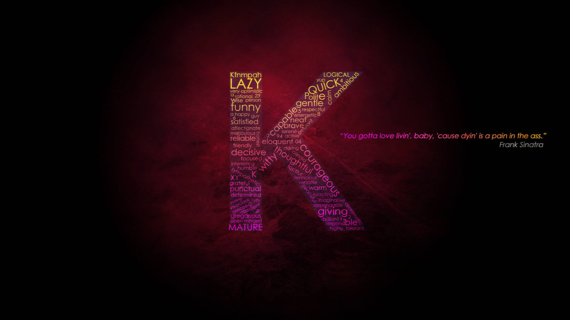 Letter K Typography Art Background