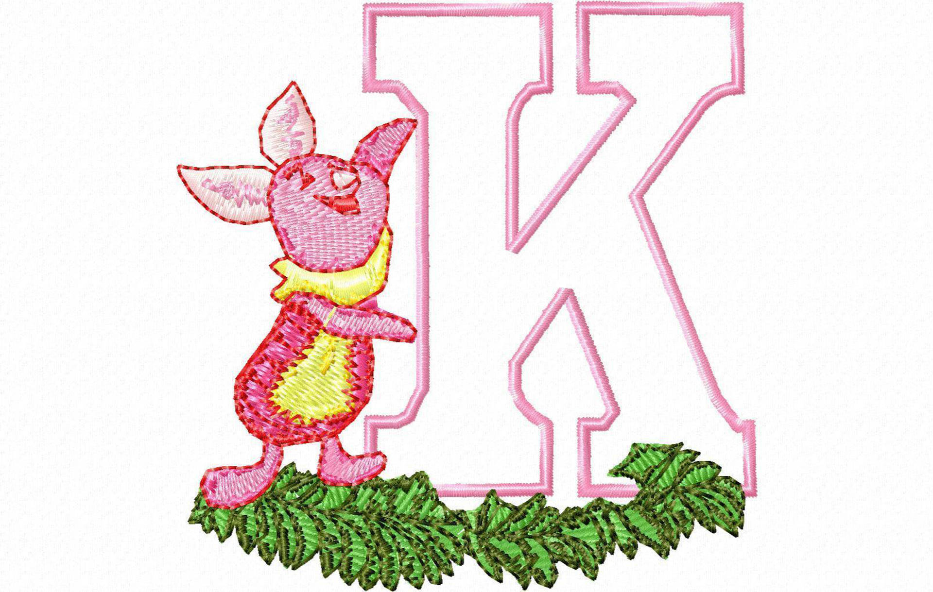 Letter K With Piglet Background