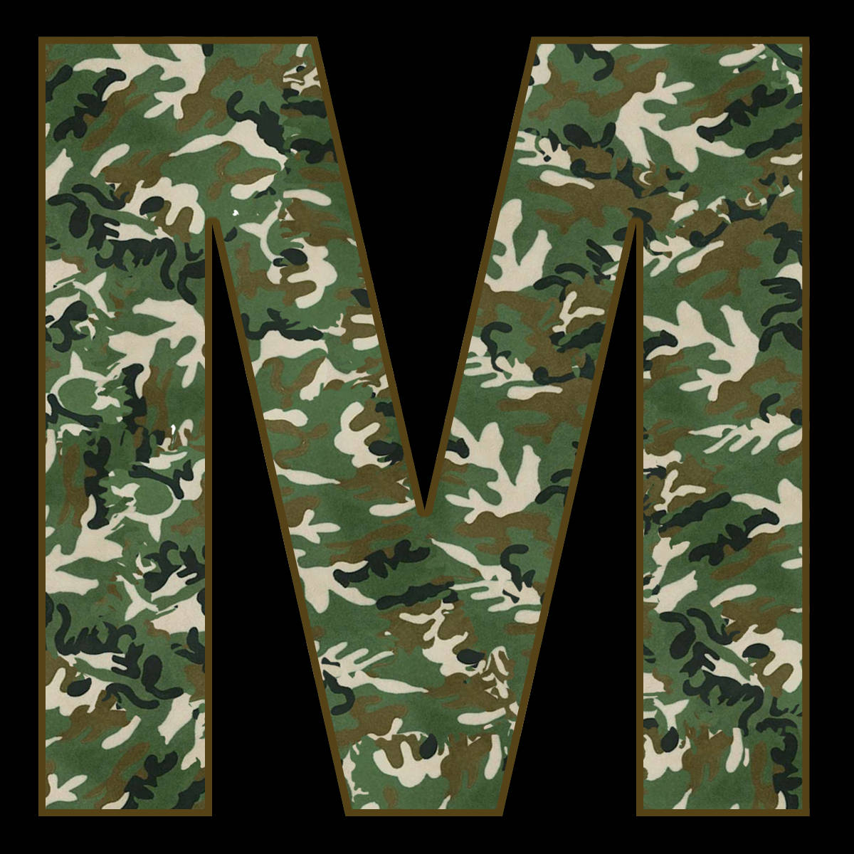 Letter M Camouflage Background