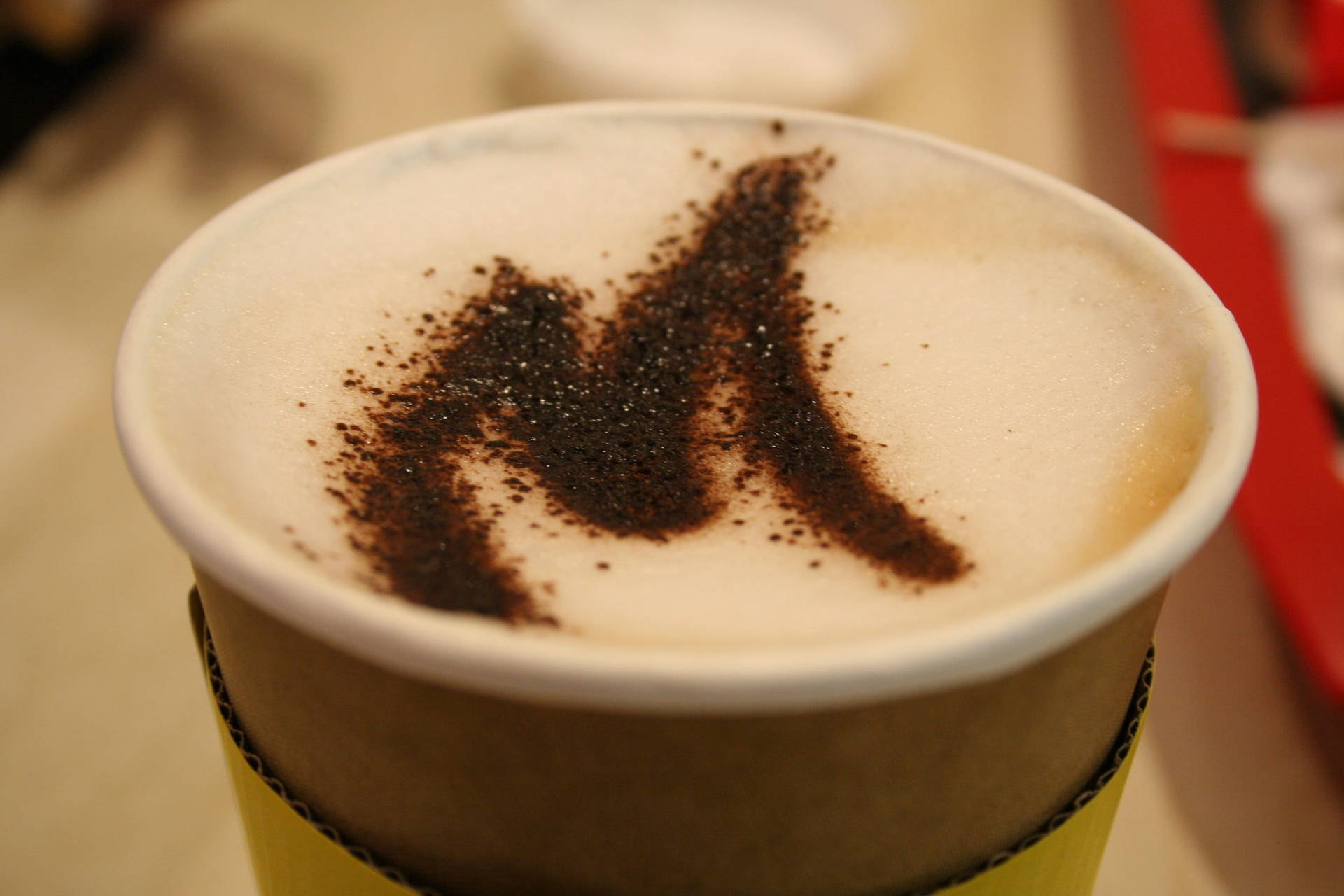 Letter M Coffee Art Background