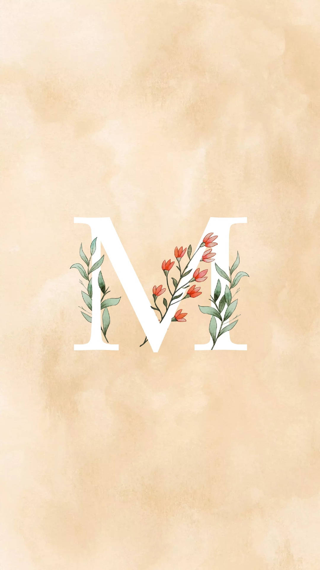 Letter M Small Flowers Background