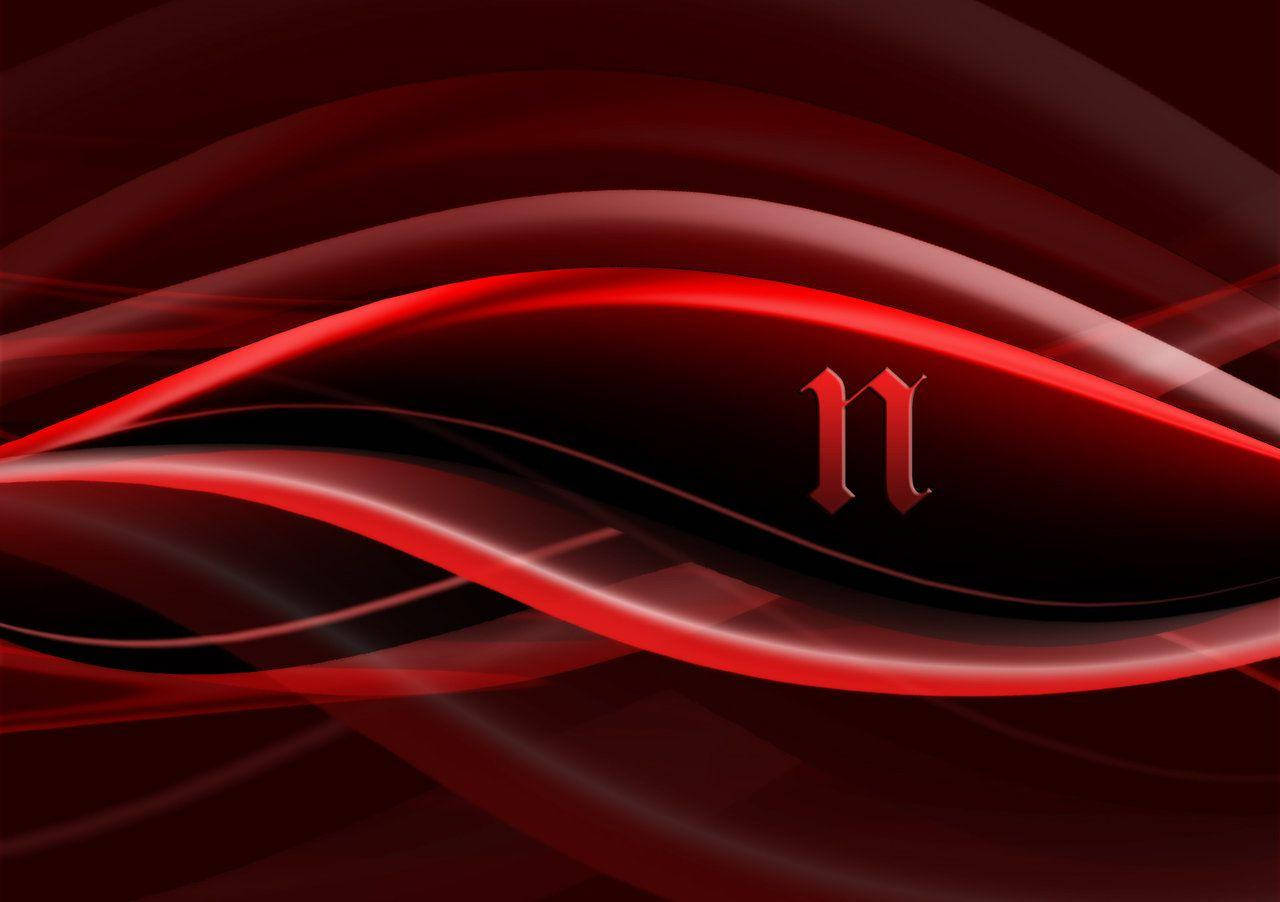 Letter N In Red Color Background