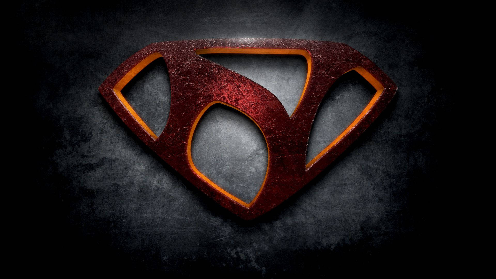 Letter N In Red Superman Logo Background