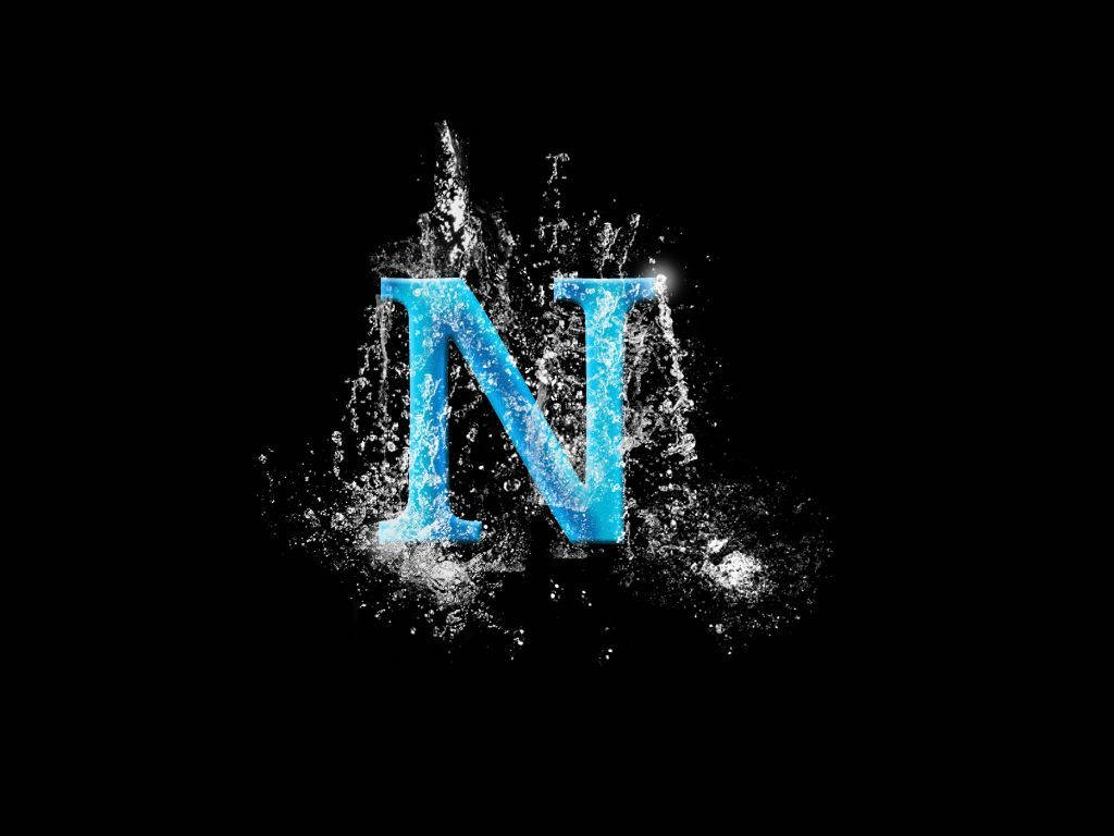 Letter N With Water Splash Design Background