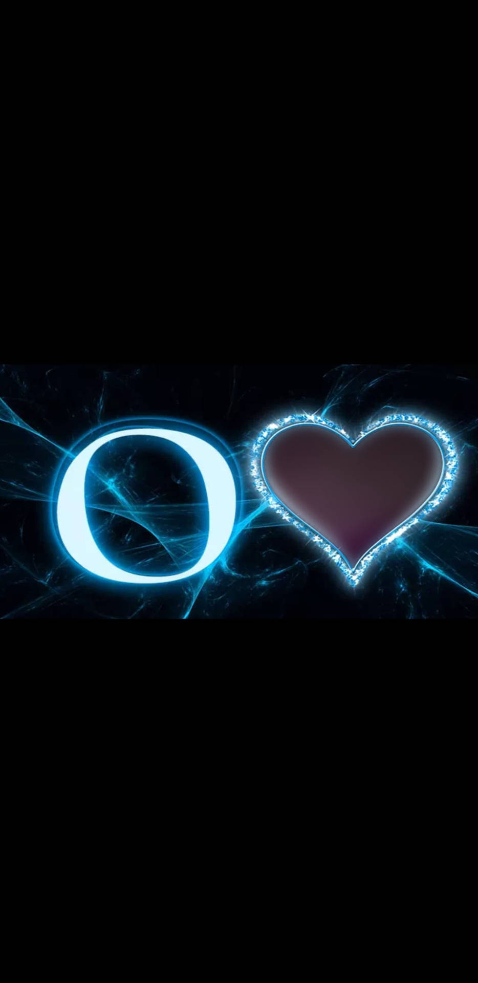 Letter O And Black Heart Background