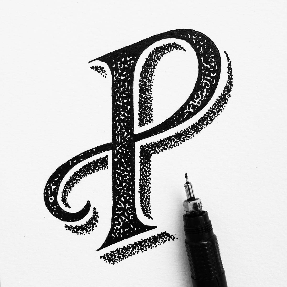 Letter P Calligraphy Background