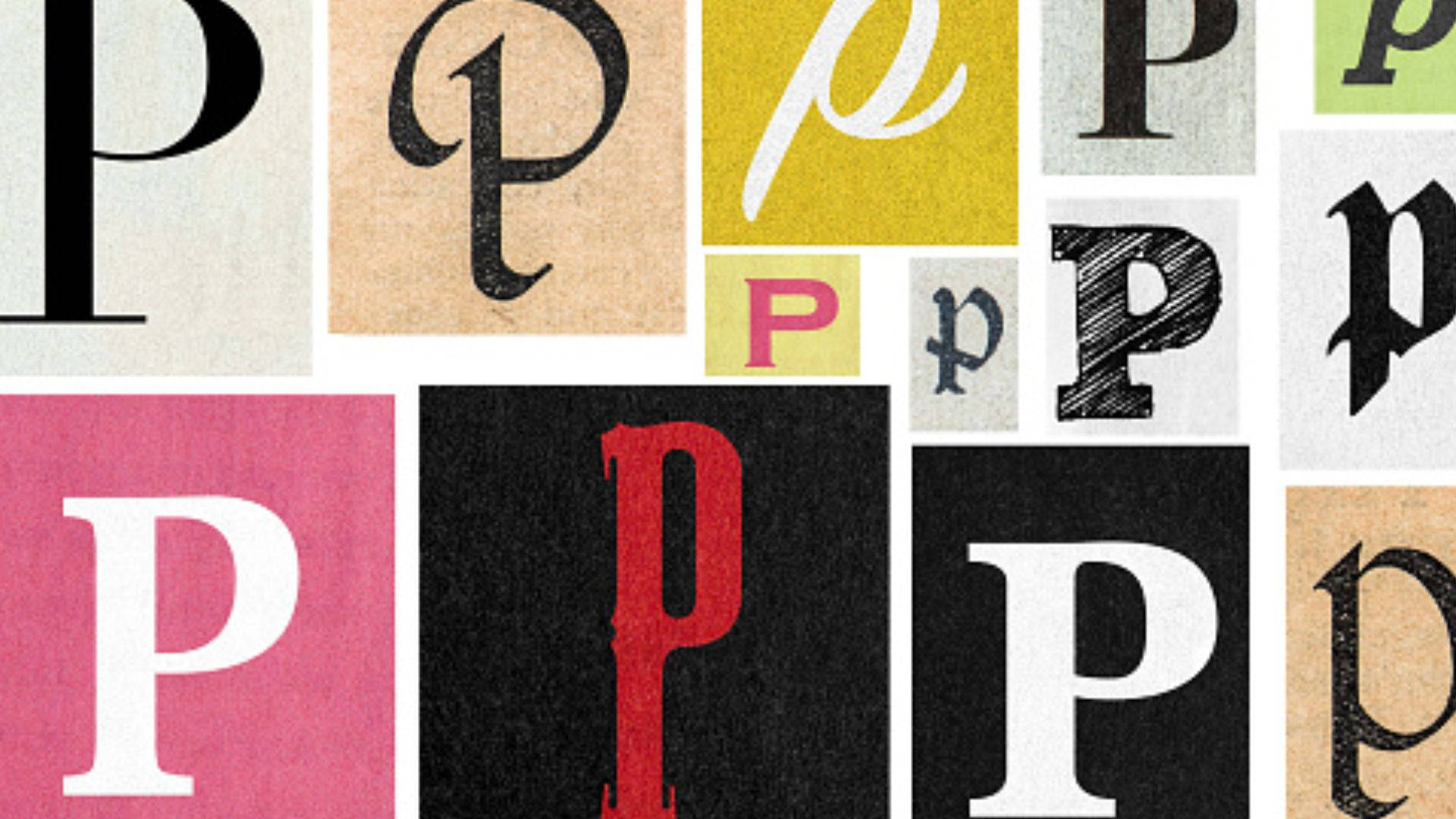 Letter P Collage Art Background