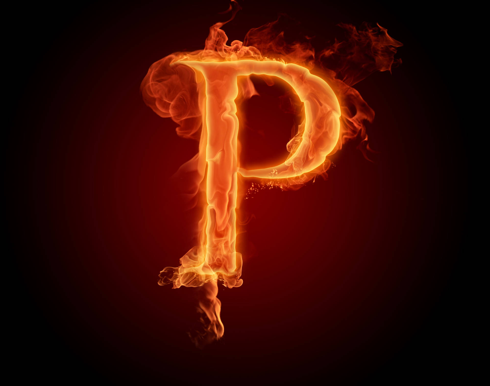 Letter P Flame Background