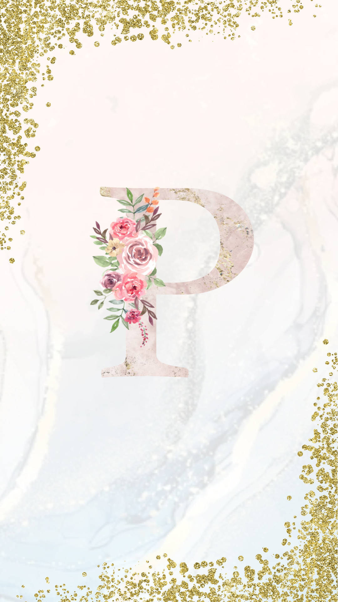 Letter P Flowers Background