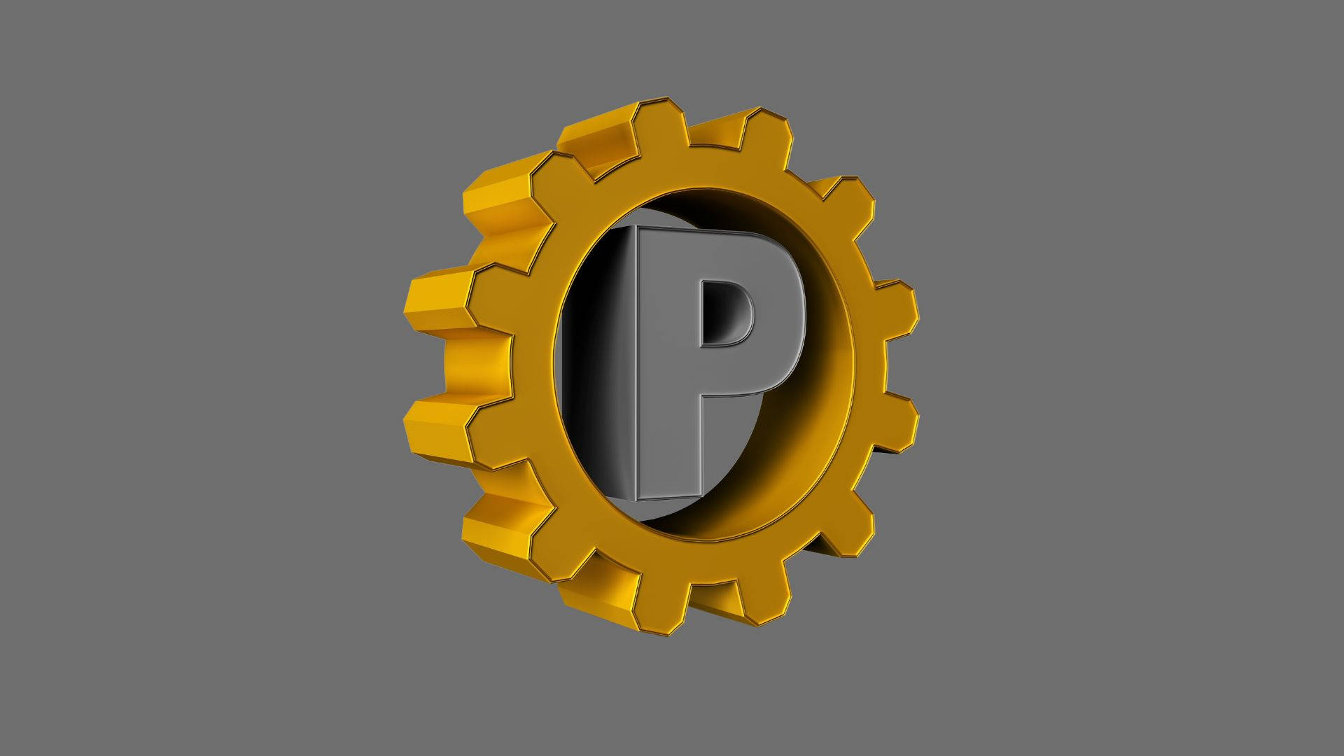 Letter P Gear Icon Background
