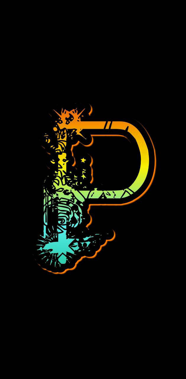 Letter P Neon Background