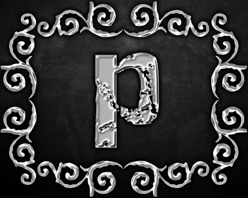 Letter P Silver Background