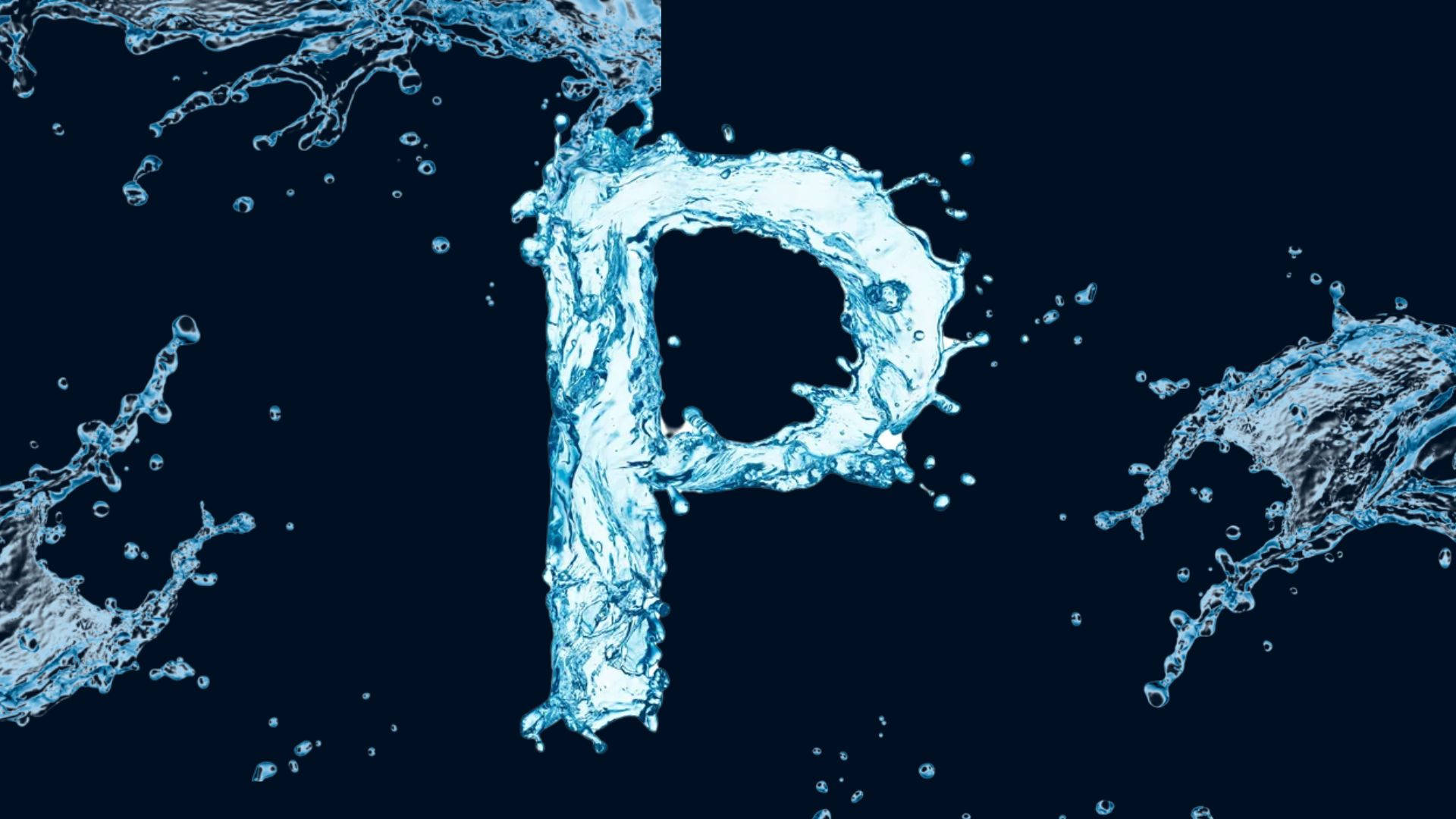 Letter P Water Splash Background