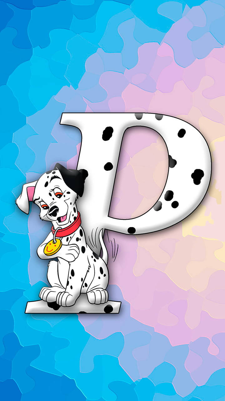 Letter P With Dalmatian Dog Background