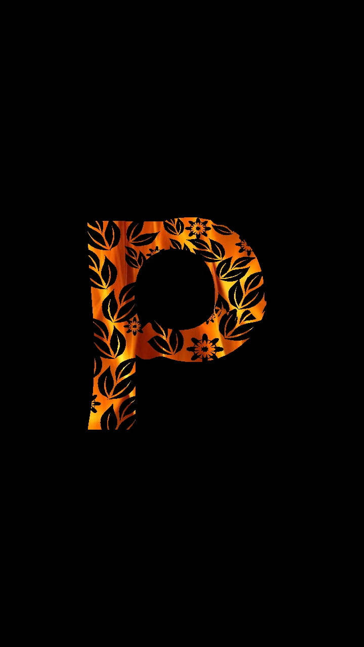 Letter P With Leaf Prints Background