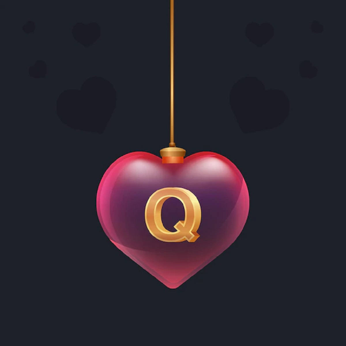 Letter Q Heart Pendant Background
