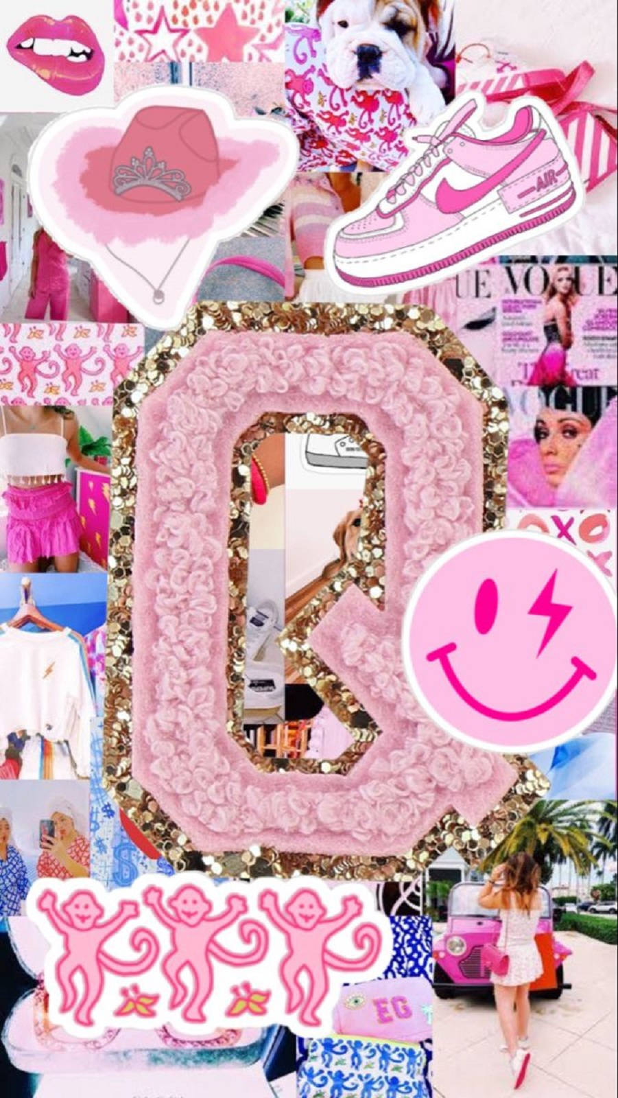Letter Q Pink Poster Background