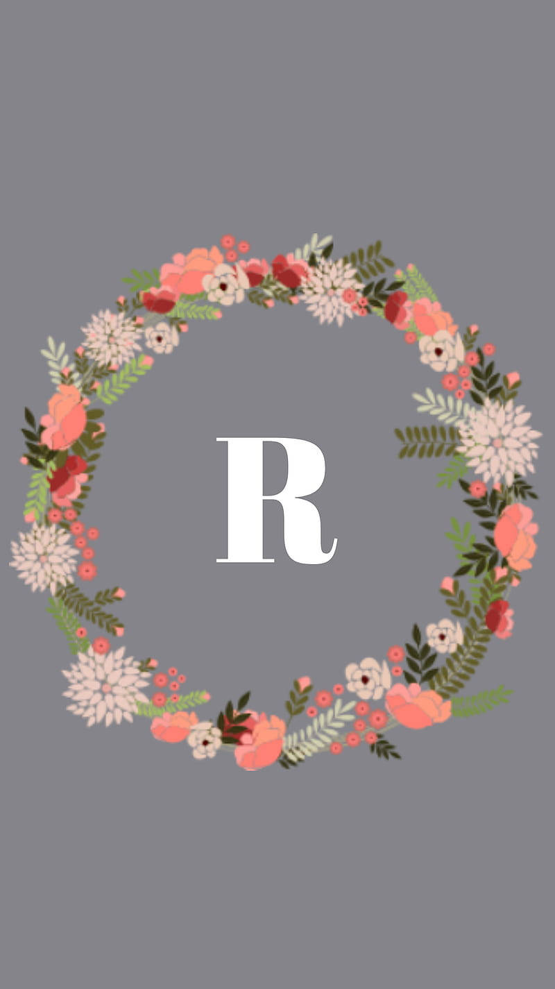 Letter R Flower Ring
