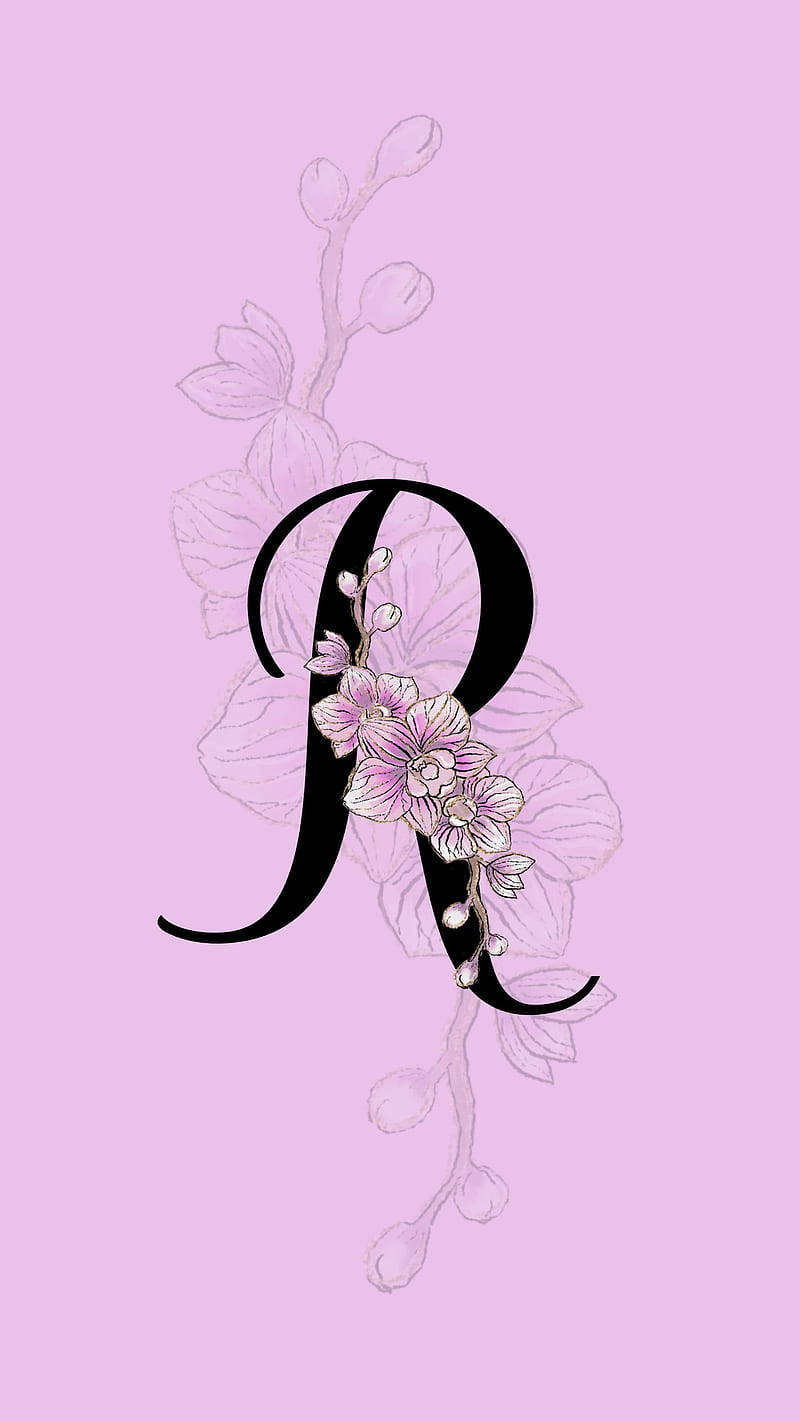 Letter R Lilac Flowers Background