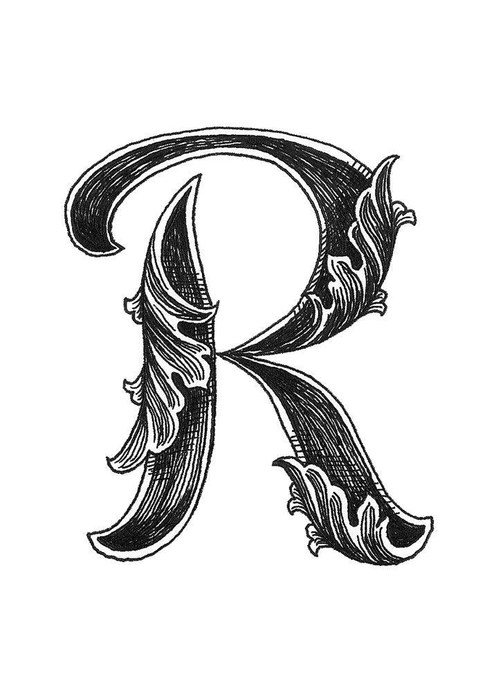 Letter R Pen Drawing Background