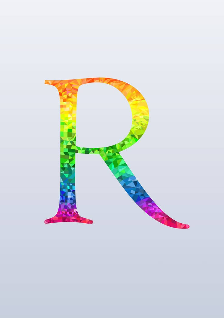 Letter R Rainbow Background