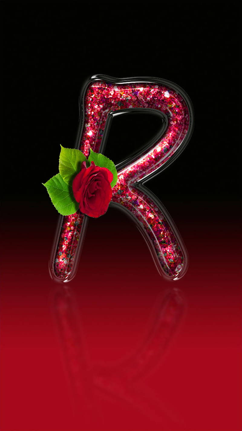 Letter R Red Rose Background