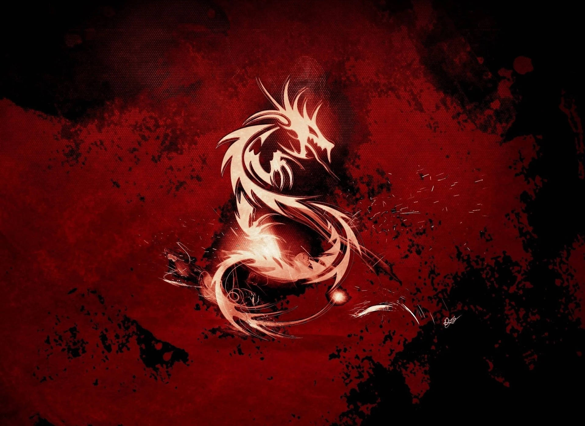 Letter S Dragon In Red Background