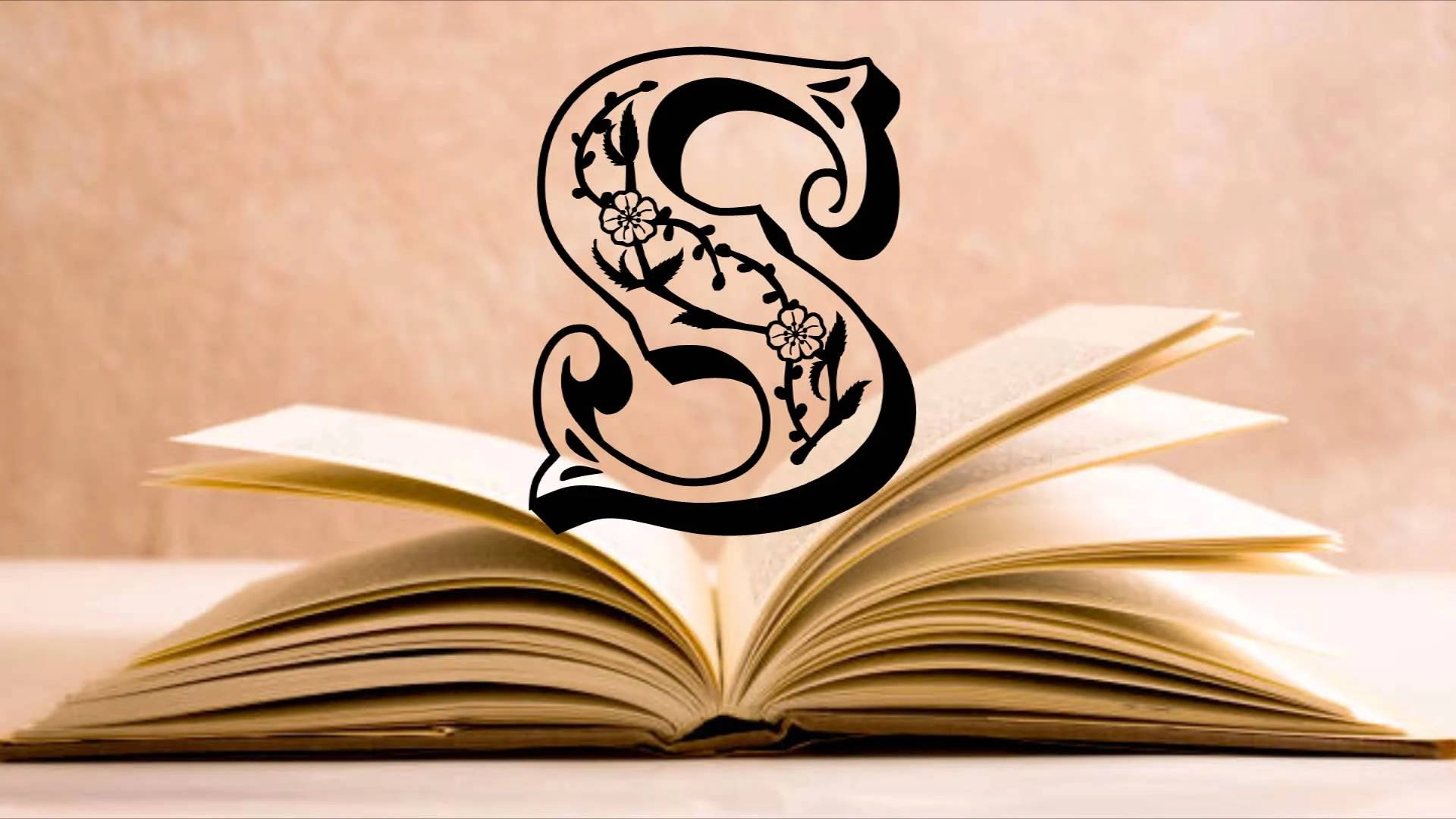 Letter S Over A Book Background