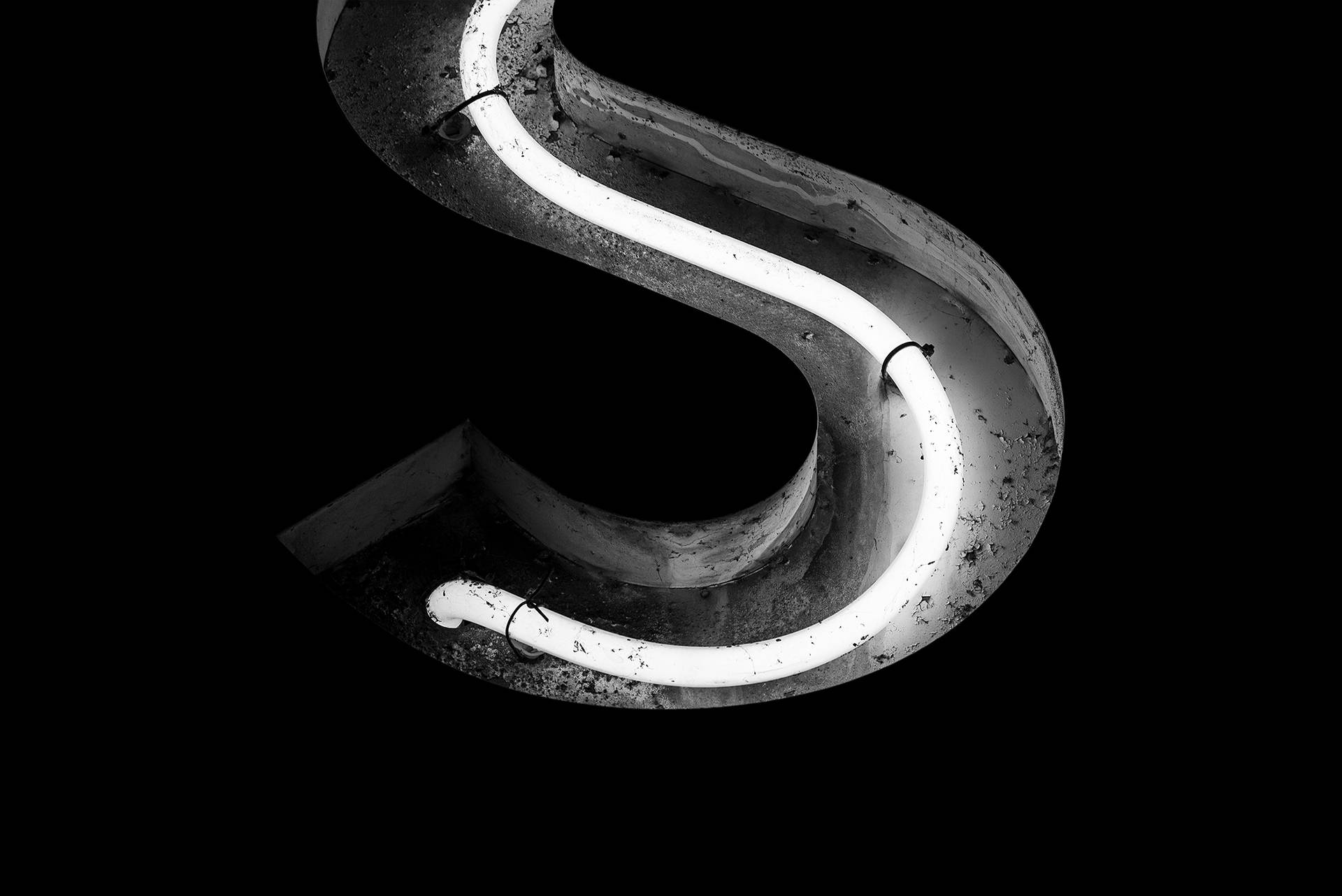 Letter S White Neon Aesthetic Signage