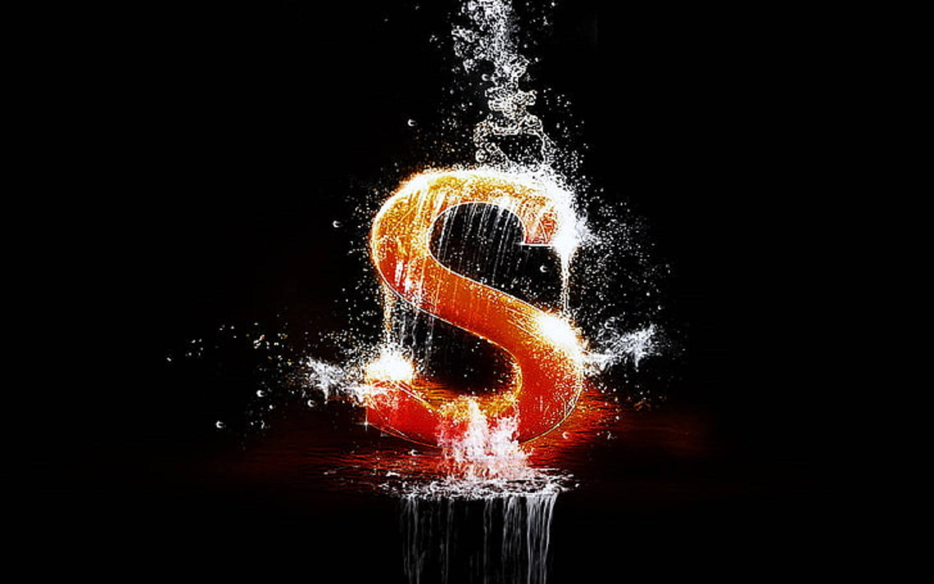 Letter S With Water Effects Background