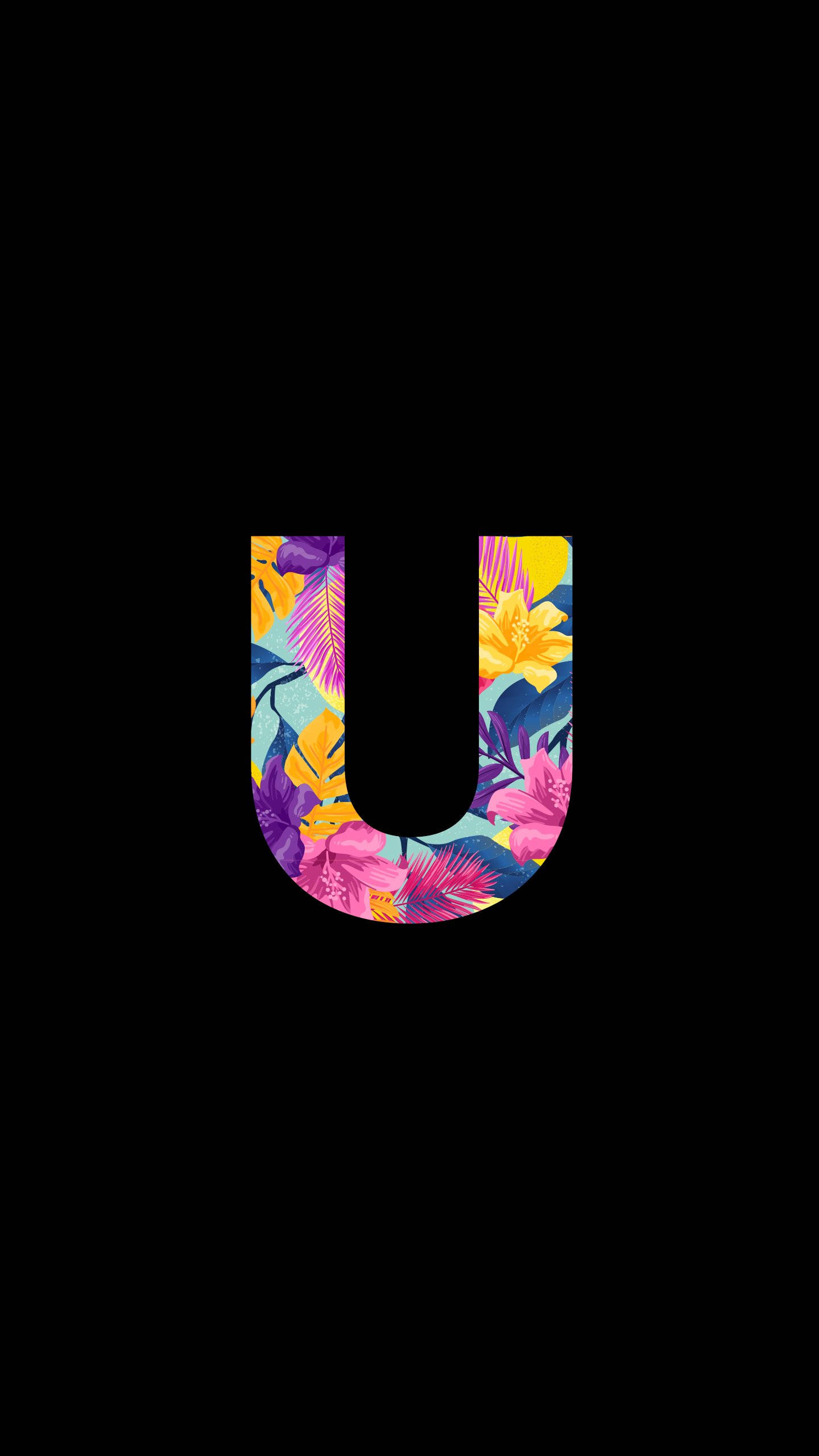 Letter U Flower Skin Background