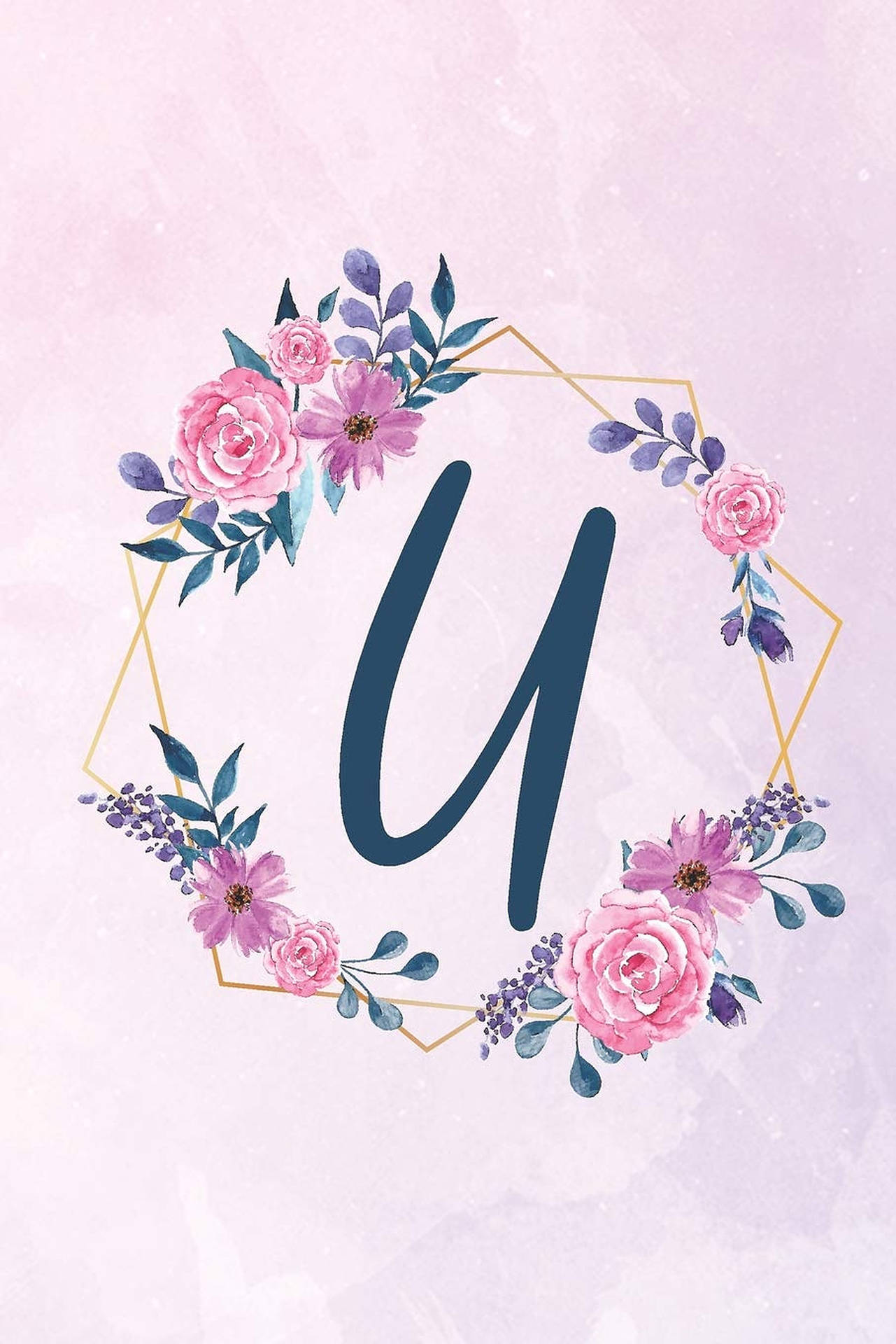 Letter U Initial Monogram Background