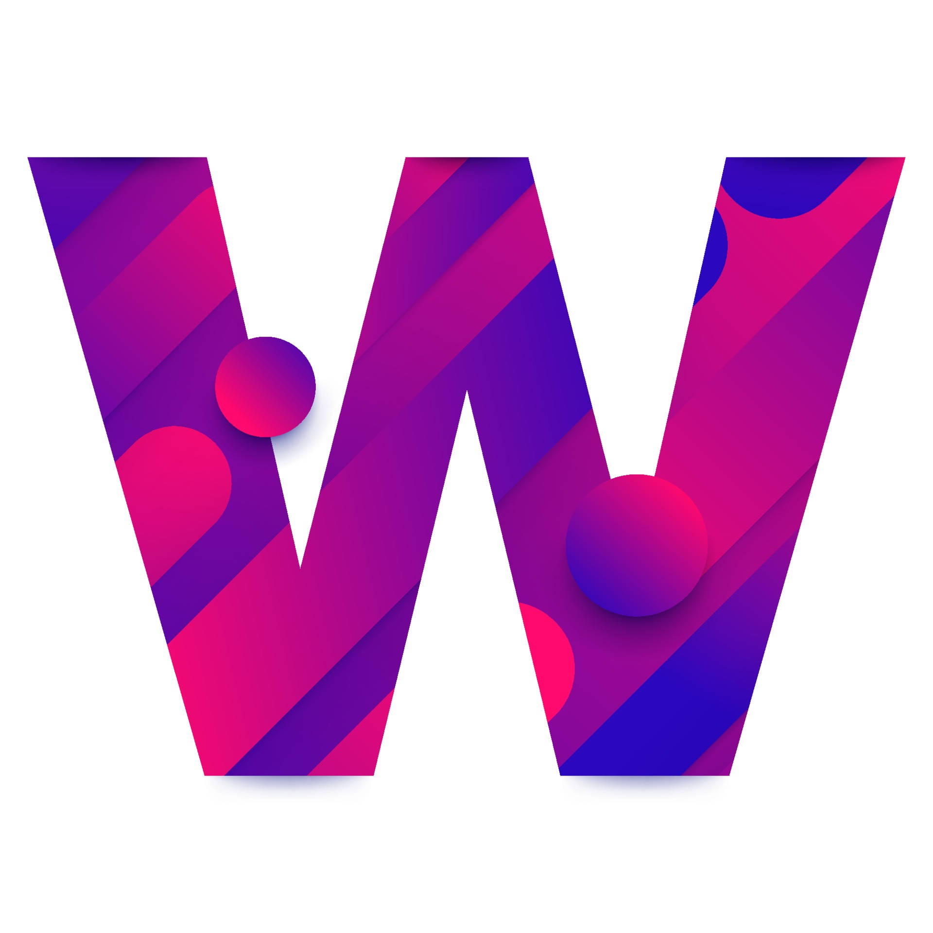 Letter W Abstract Gradient Background