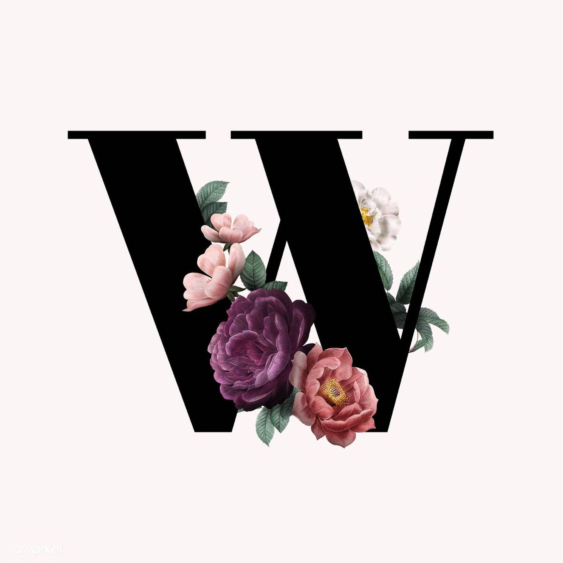 Letter W Big Flowers