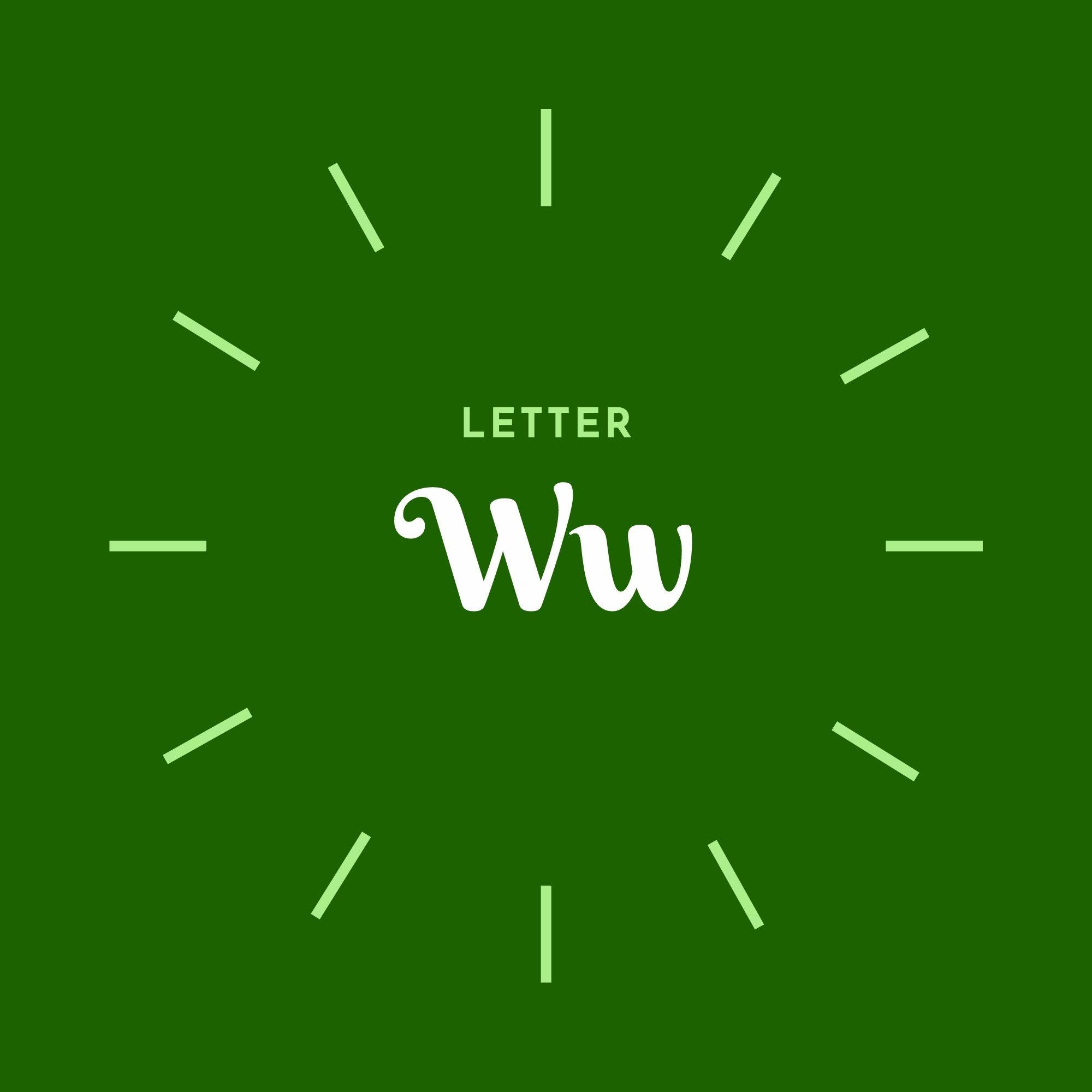 Letter W Clock Lines Background