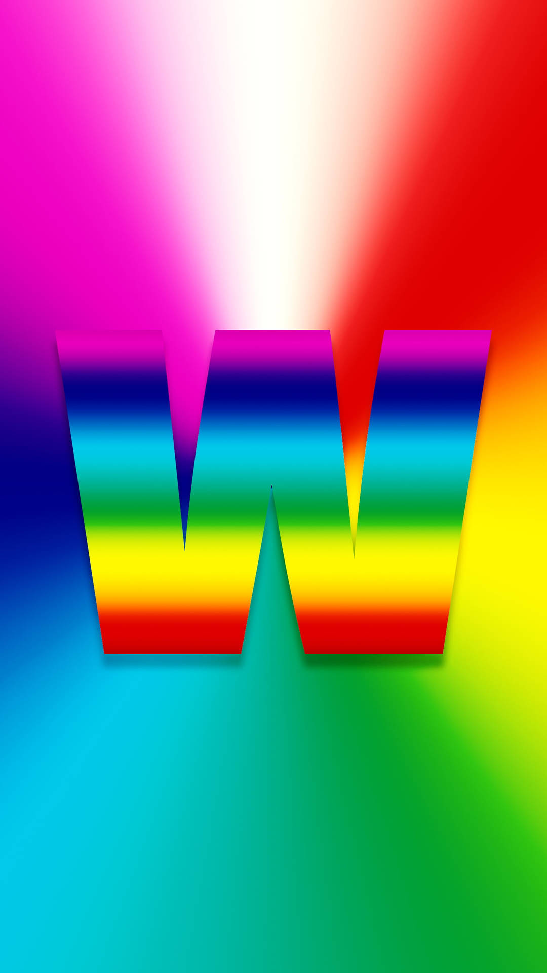 Letter W Horizontal Rainbow Background