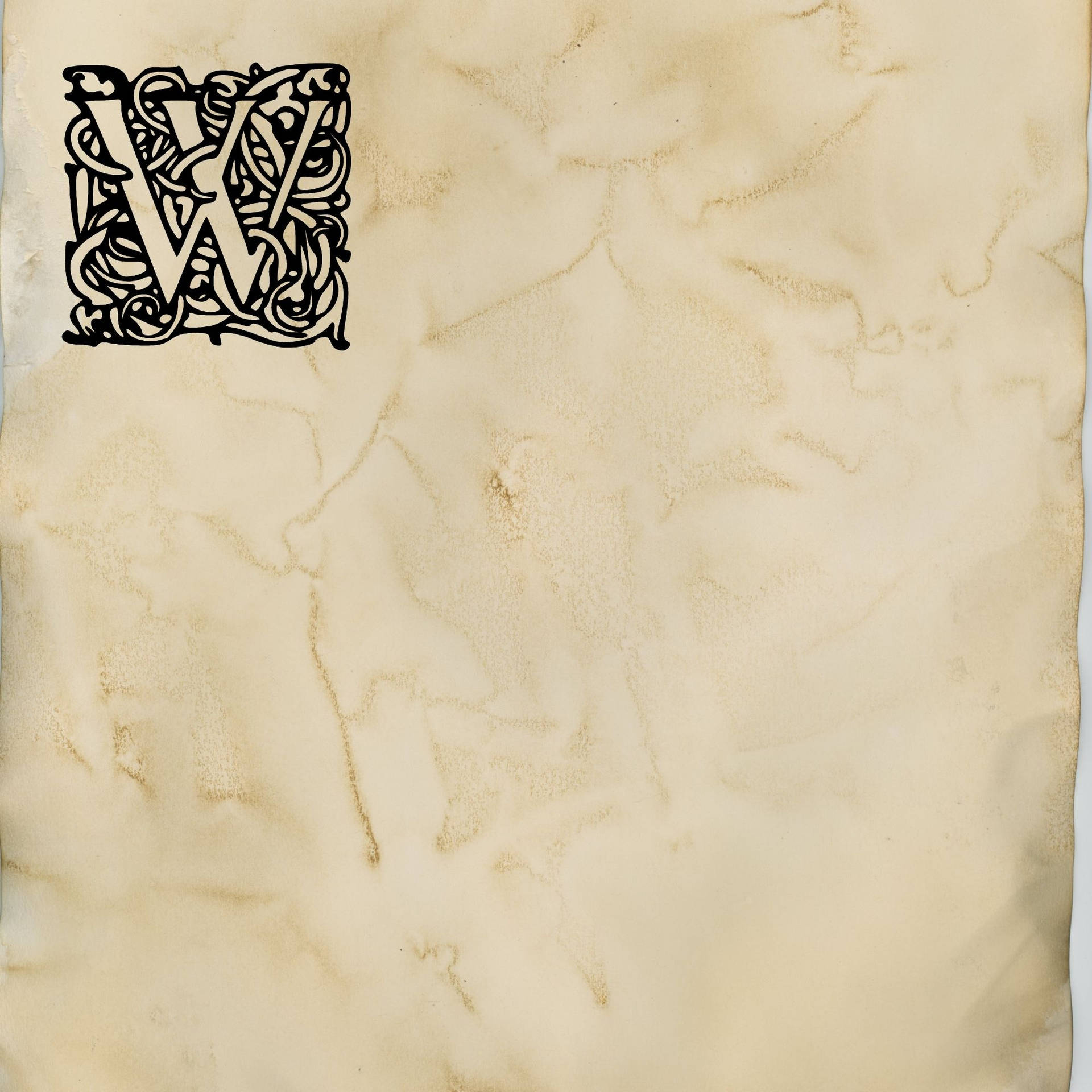 Letter W Medieval Design Background