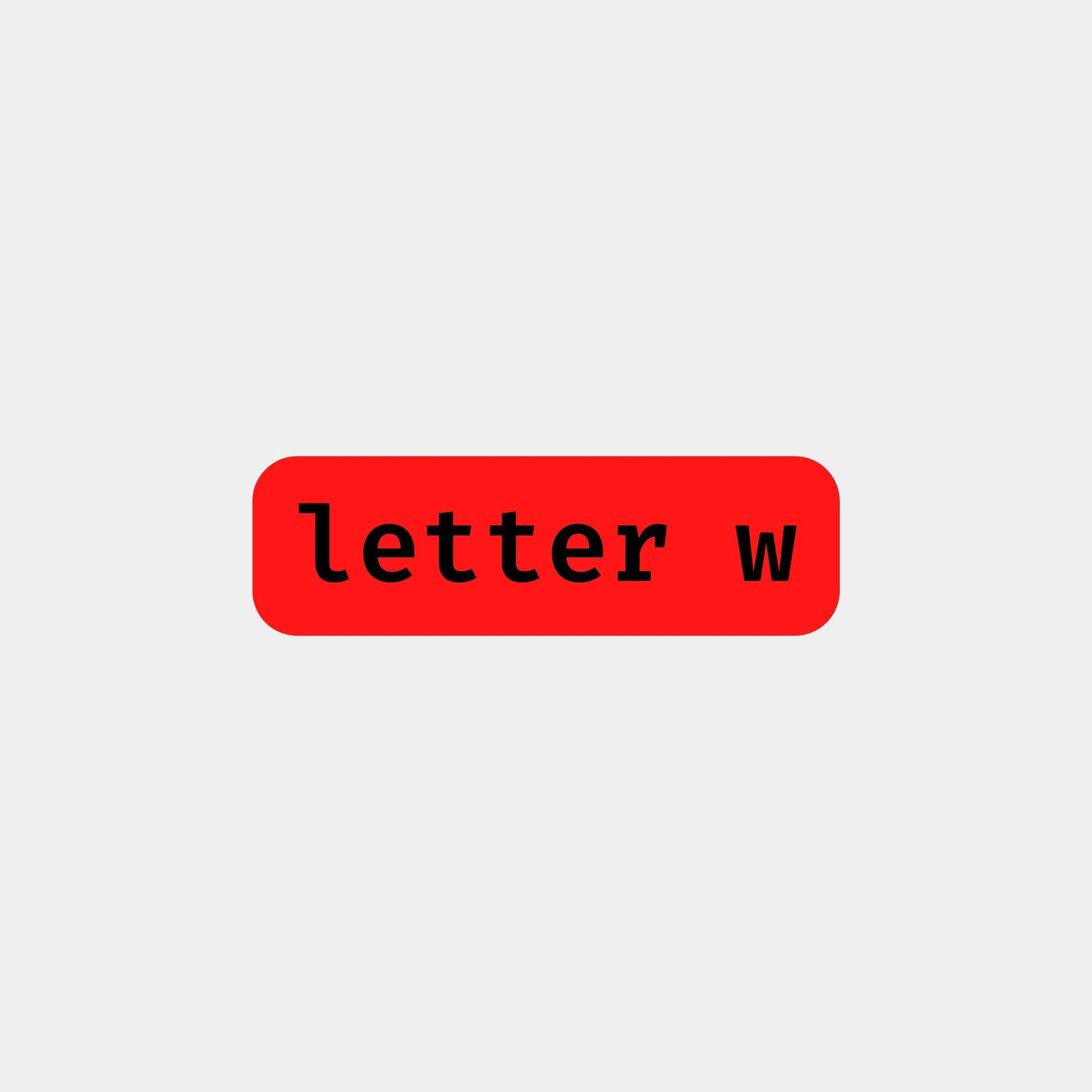 Letter W Red Banner Background