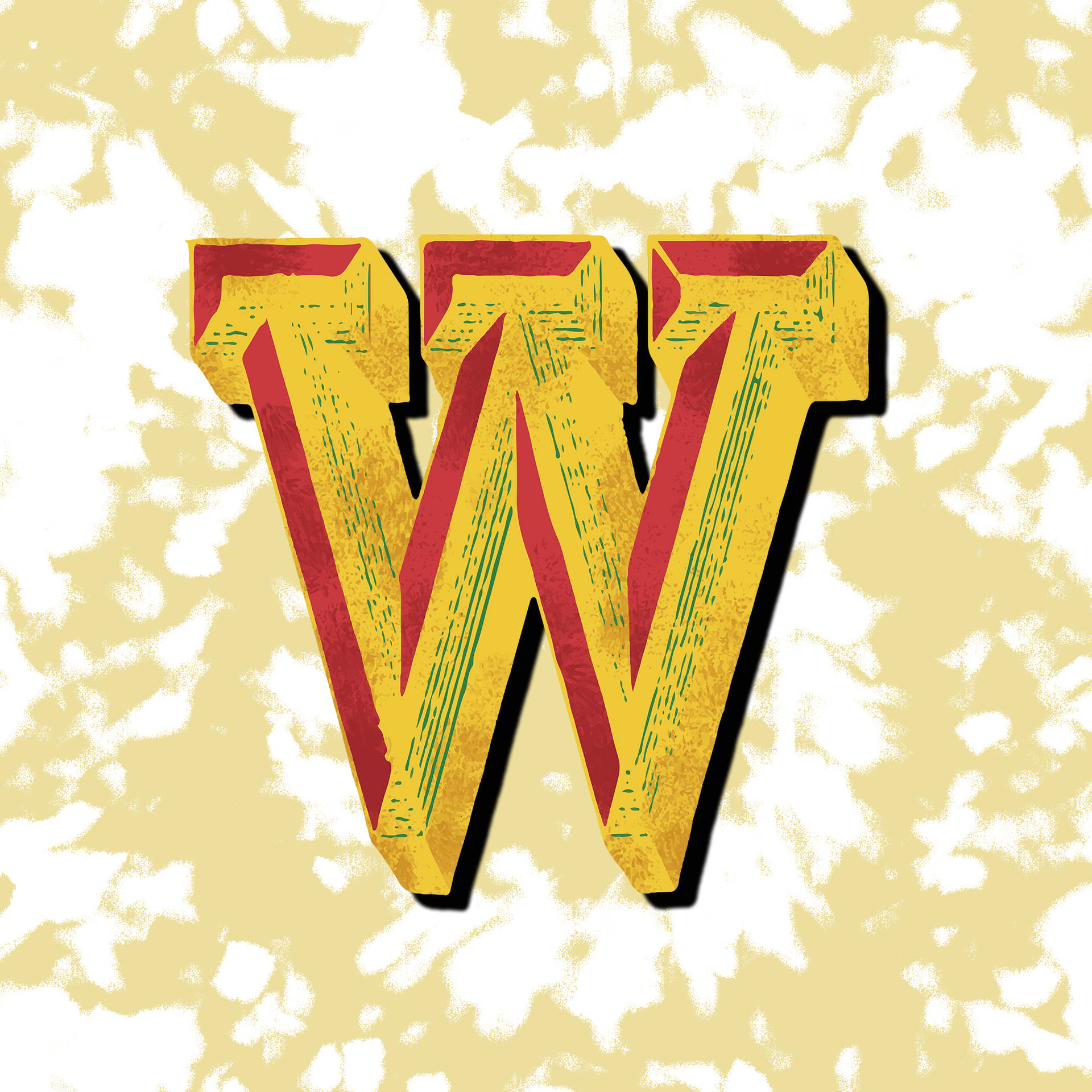 Letter W Tie Dye Background