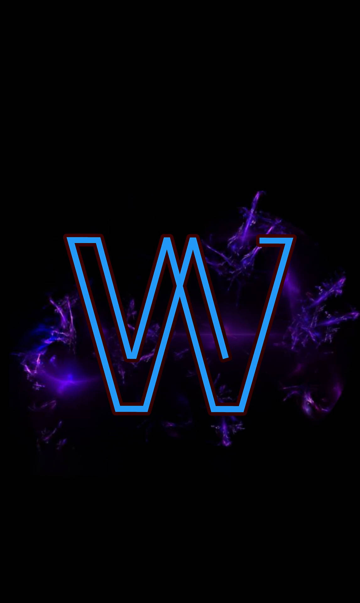 Letter W Violet Smoke Background