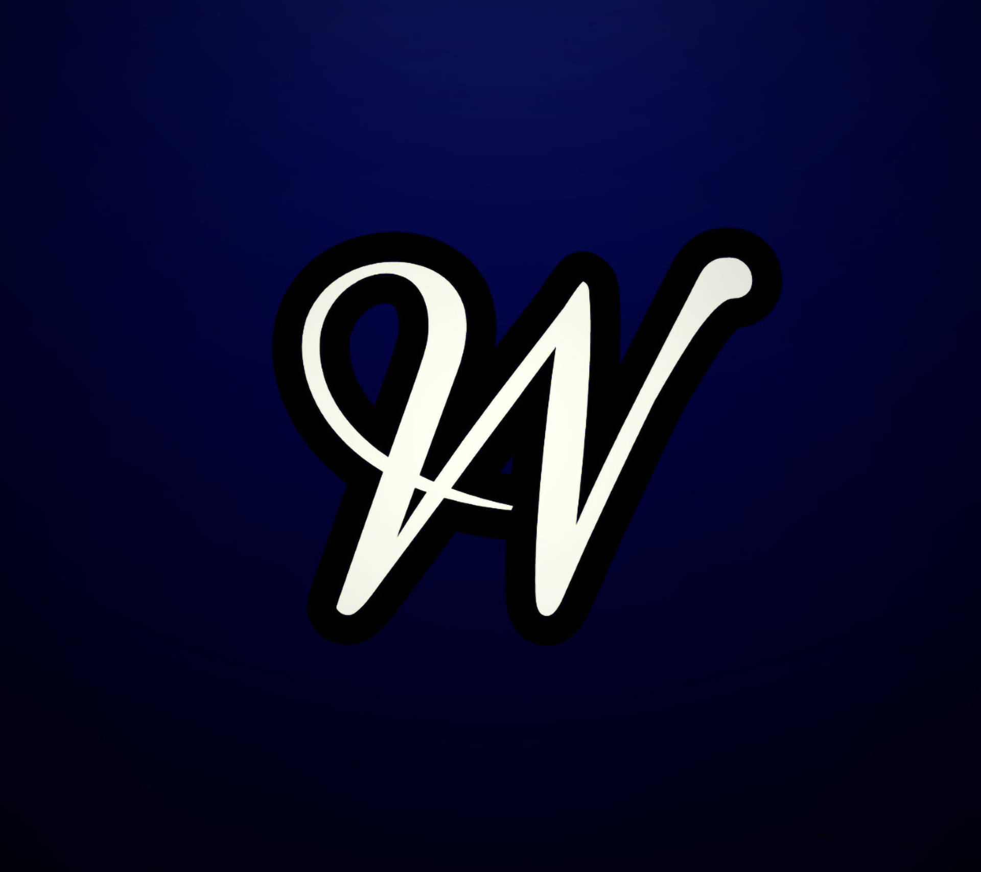 Letter W White Cursive Background