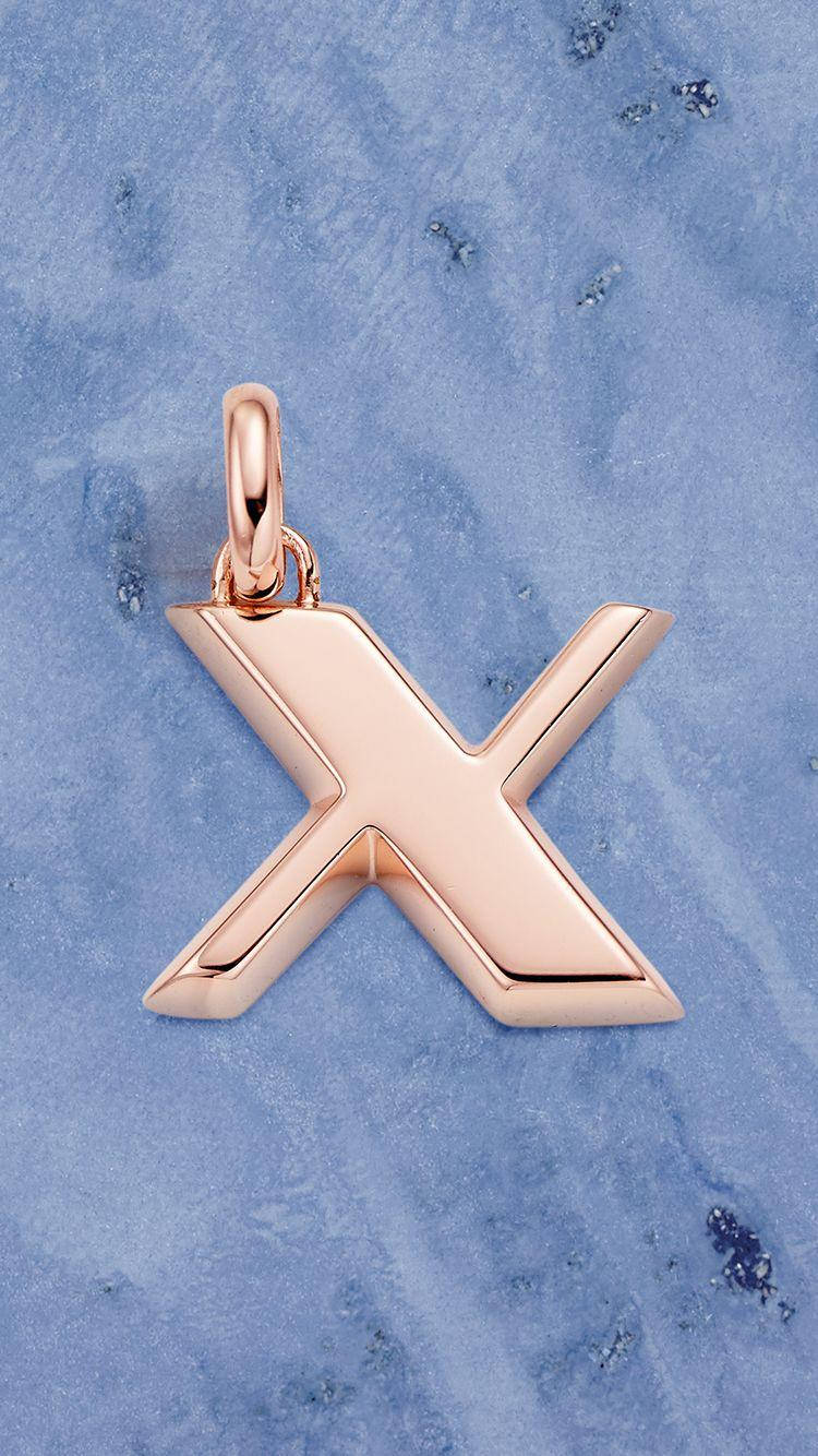 Letter X Gold Pendant