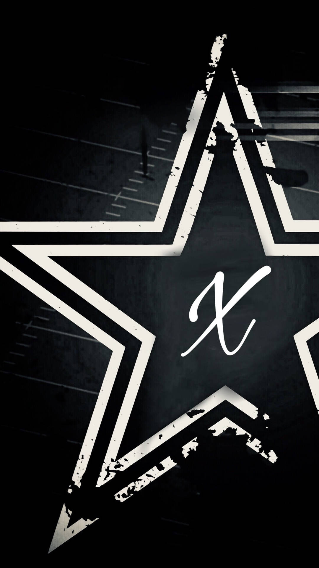 Letter X In Star Background